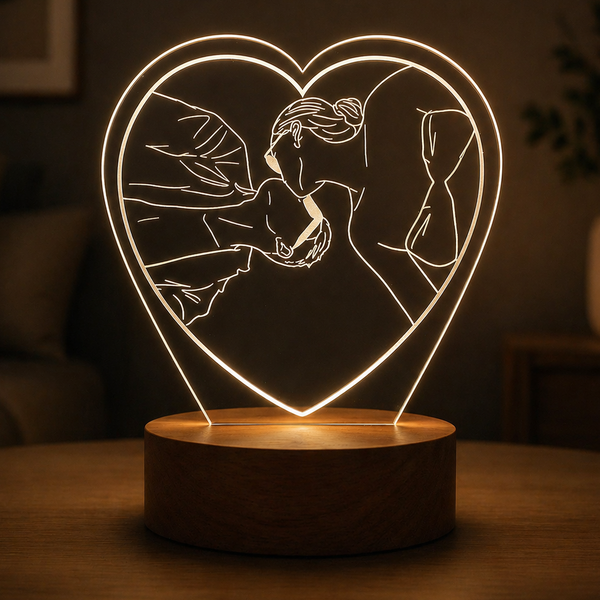 Lámpara Personalizada Silueta Corazón